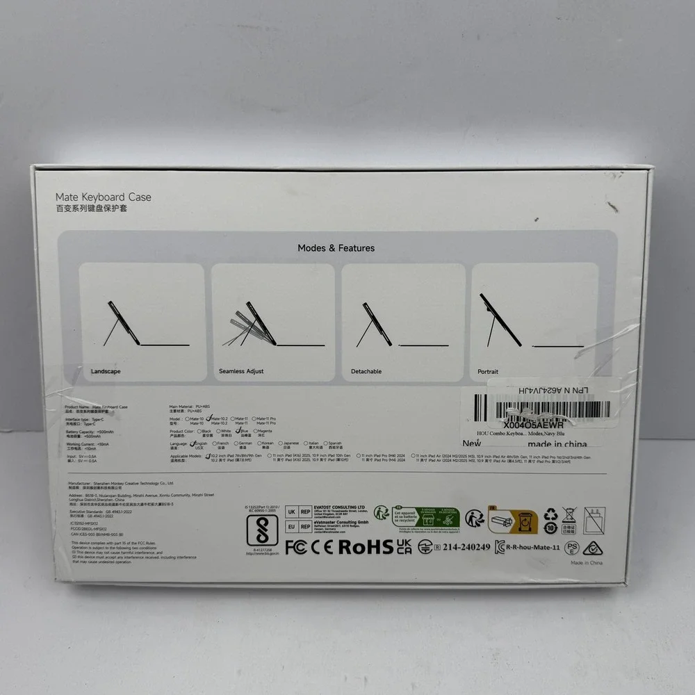 HOU Keyboard Case IPad 10.2 7th 8th 9th Air 3 Pro 10.5 Blue Bluetooth Trackpad‎